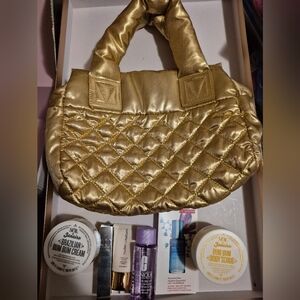 Gold Quilted Women's Handbag